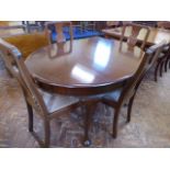 Victorian oval mahogany dining table and set of 4 dining chairs - Inglesants,