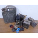 Military signal lamp, valves case, jerry can, ammo box etc.