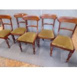 Victorian mahogany bar back dining chairs (5)