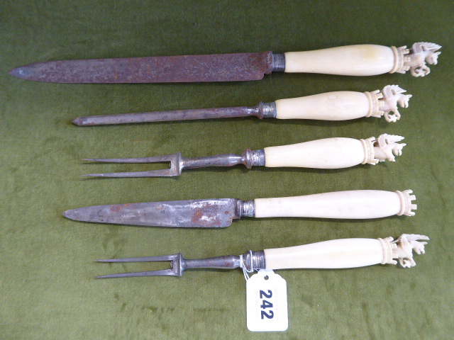 19thC carving knives,