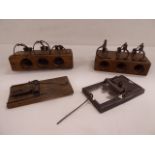 Victorian three-hole choker mouse traps and others (4)