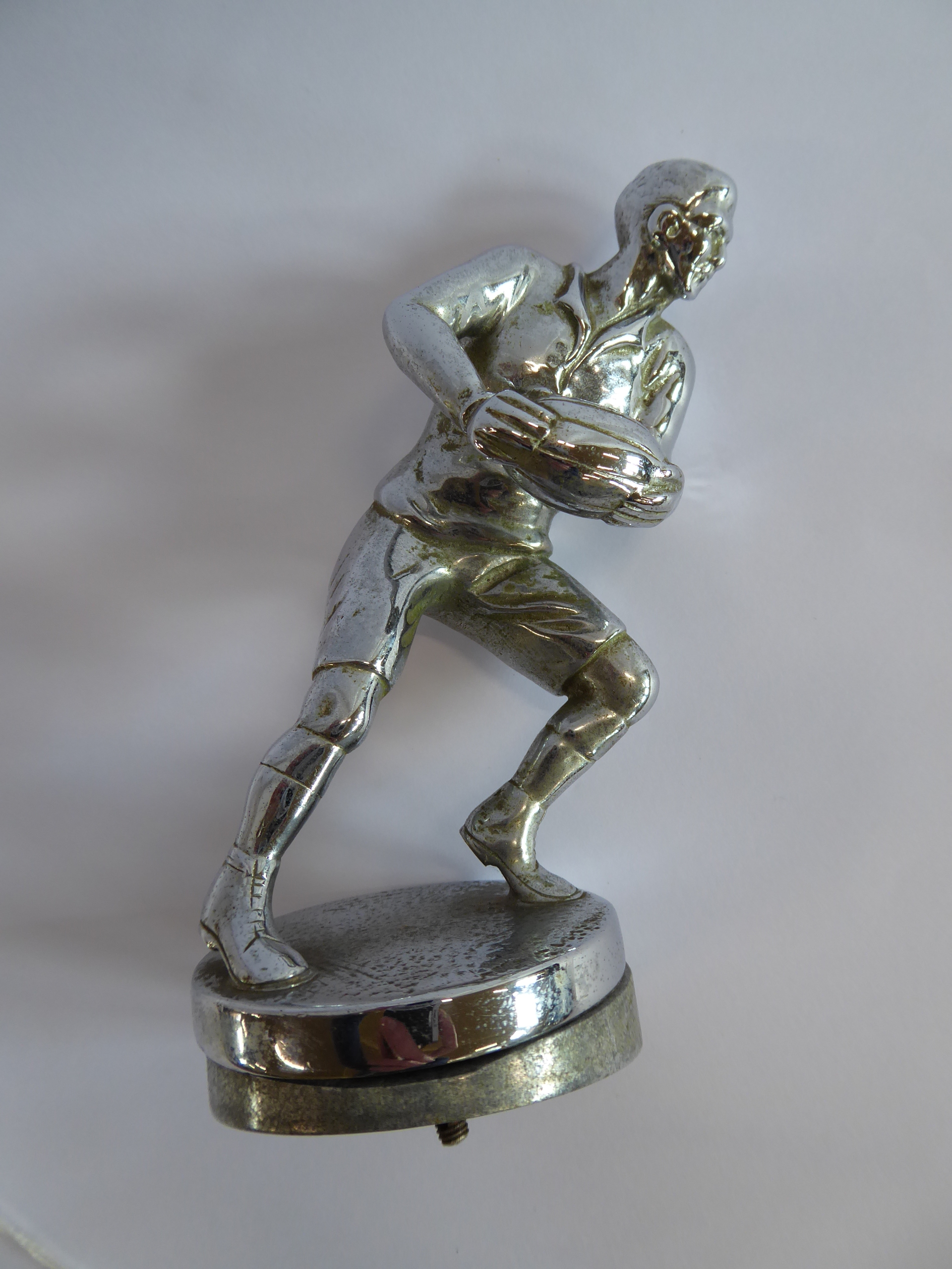 Chrome plated Rugby player mascot (5")