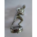 Chrome plated Rugby player mascot (5")