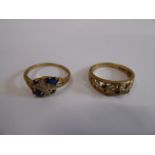 9ct gold sapphire and diamond rings (2) 5.