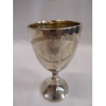 Silver trophy egg cup - Buckminster & Sewstern produce show - B'ham 1934- proceeds to Marie Curie
