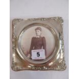 Shaped silver photograph frame (circular aperture) B'ham 1914