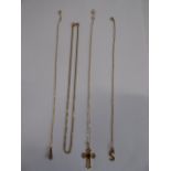 9ct gold necklaces and pendants (4) total 7.