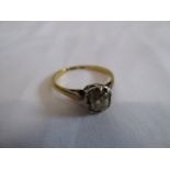 18ct gold/platinum solitaire diamond ring 2.