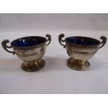 Pair silver urn shape salts- B'ham 1907