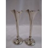 Pair silver stem vases - B'ham 1904
