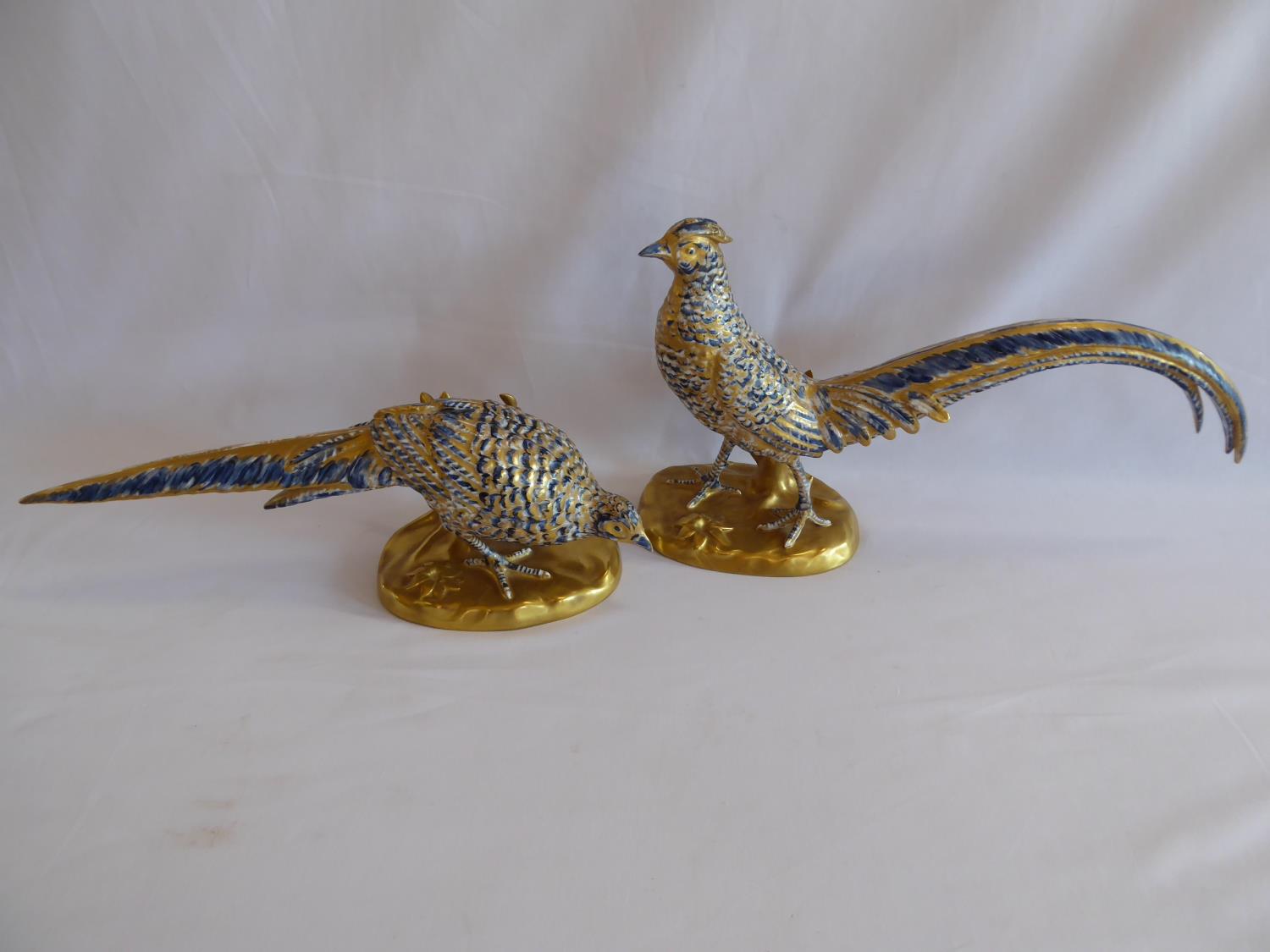 Pair Vista Allegre pheasant figures