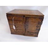 19thC Japanese parquetry Tansu travelling writing desk for restoration.