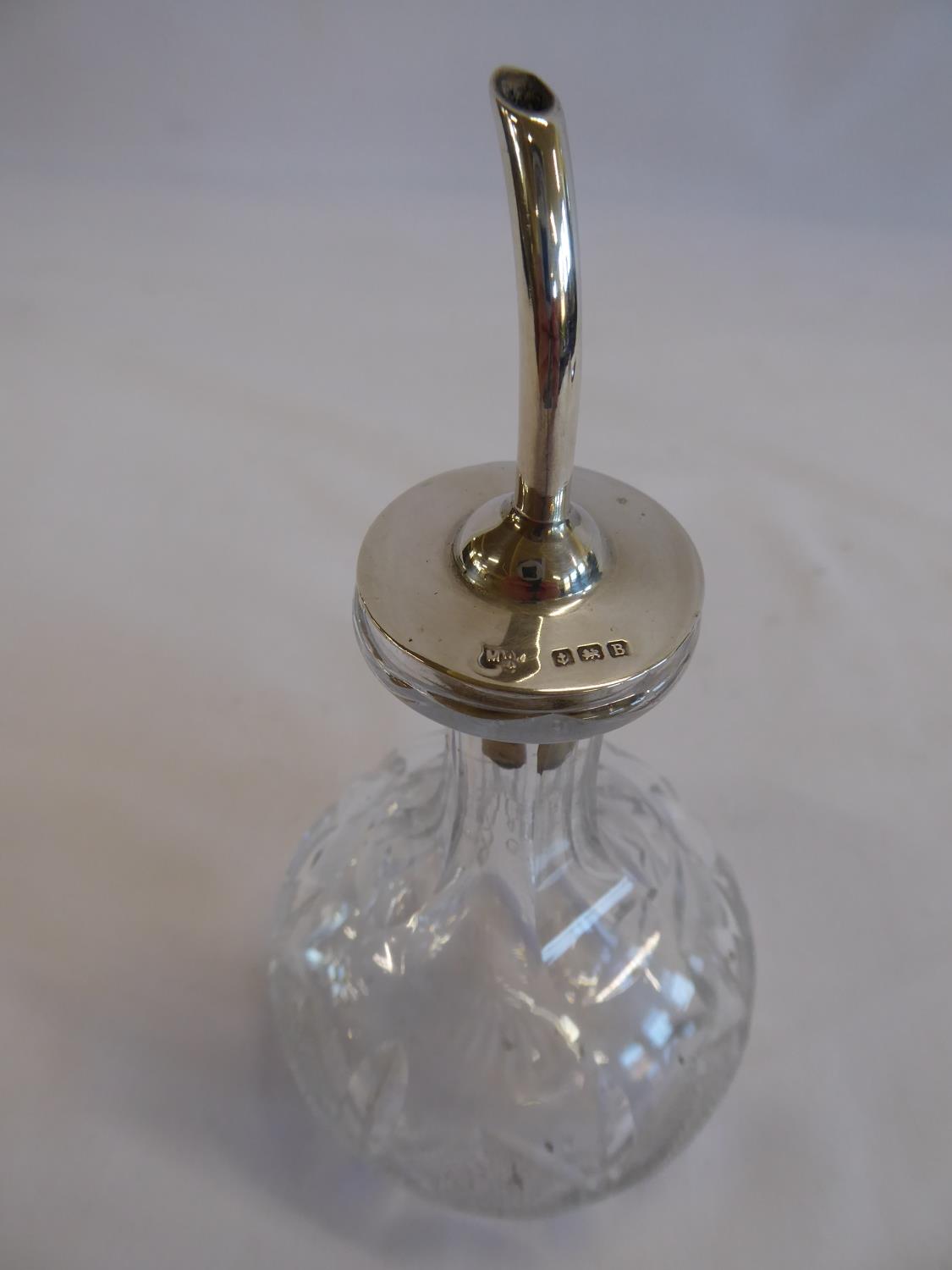 Silver spout cut glass Angostura bitters bottle - B'ham 1926 - Image 3 of 5