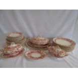 19th/20thC pink floral dinner service - Keeling & Co.