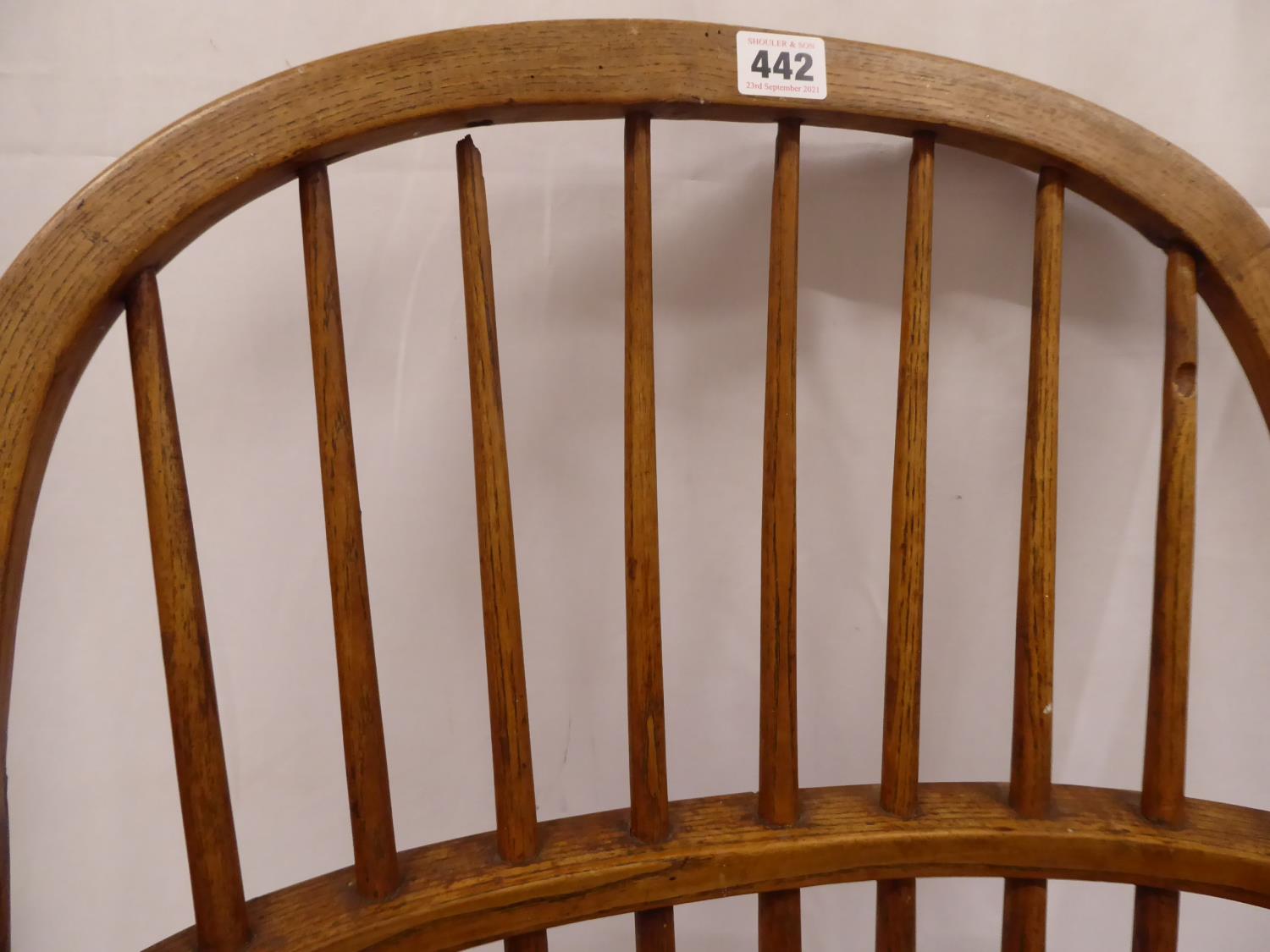 19thC elm bow windsor armchair - Image 2 of 5