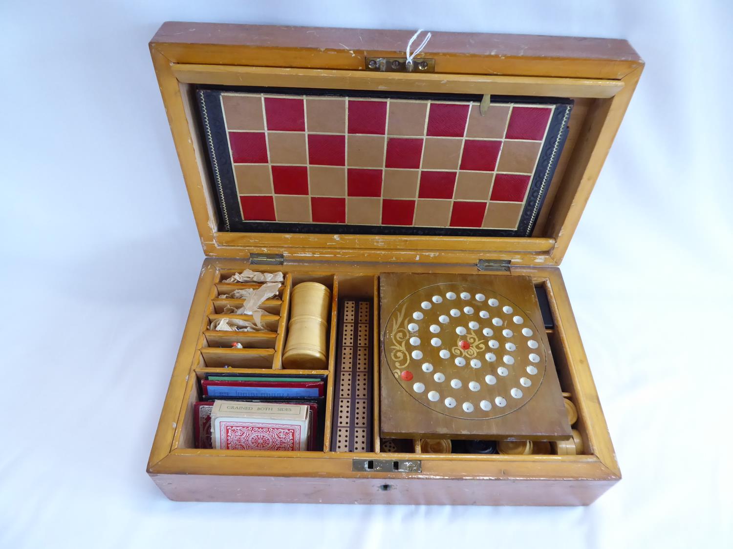 Early 20thC F H Ayres Ltd compendium of games in fitted wooden case - to include the steeplechase, - Image 6 of 6