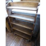 1930's light oak open bookcase