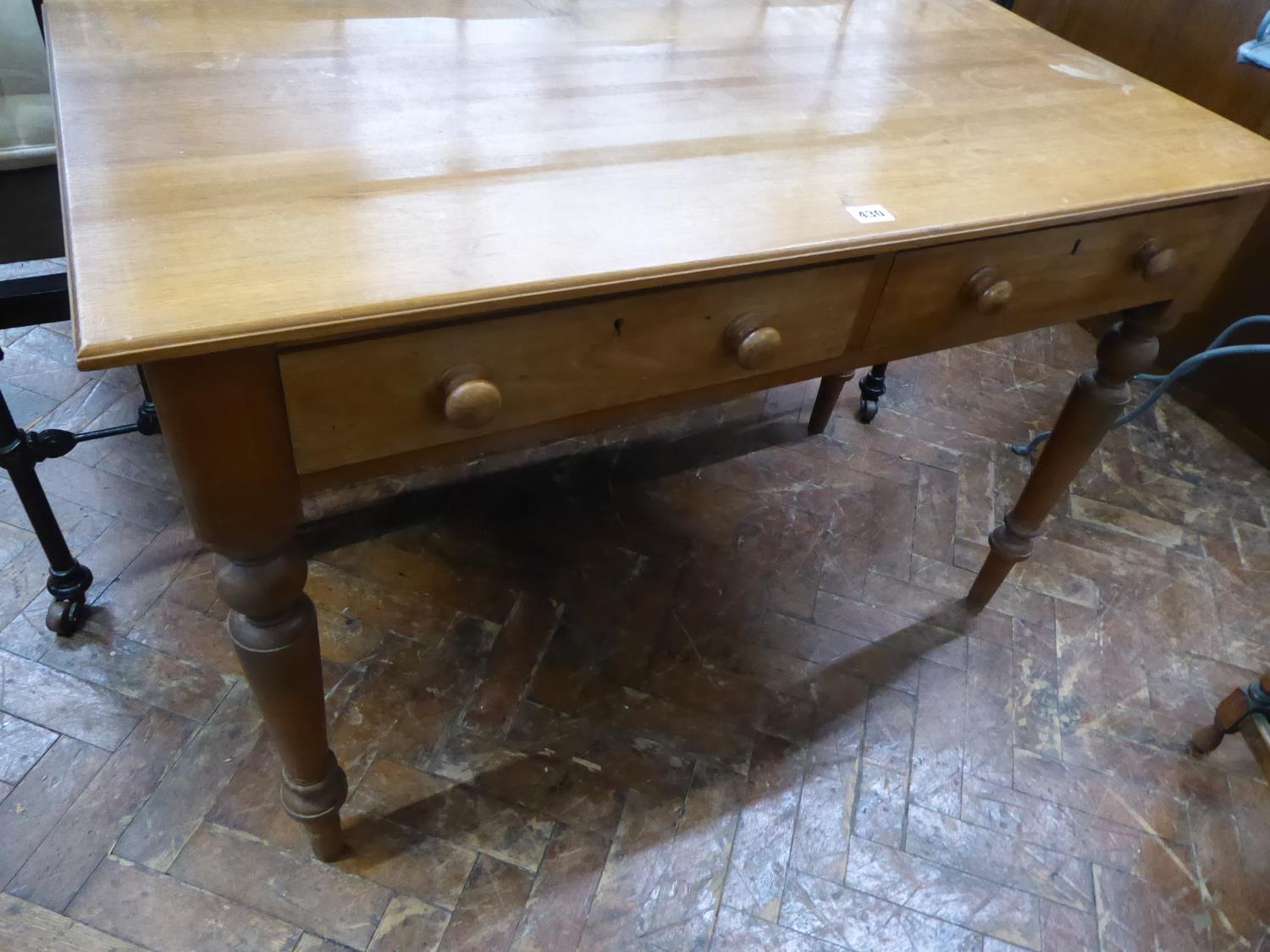 Edwardian oak writing table