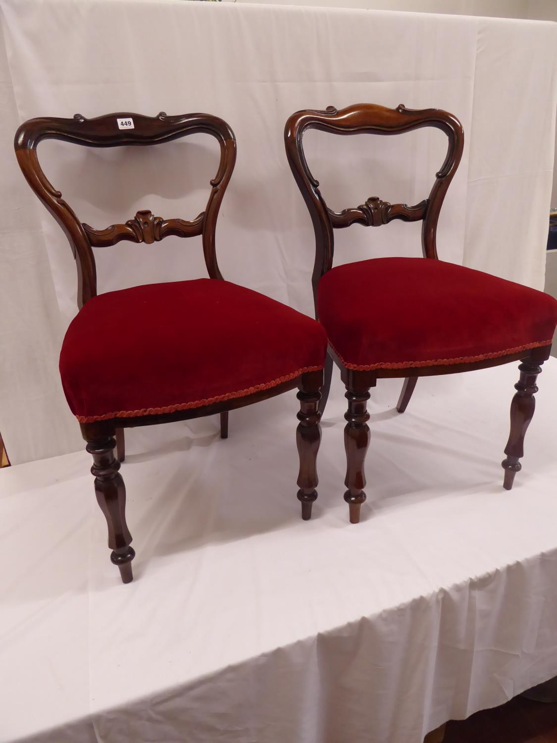 Pair victorian rosewood side chairs - Image 4 of 4
