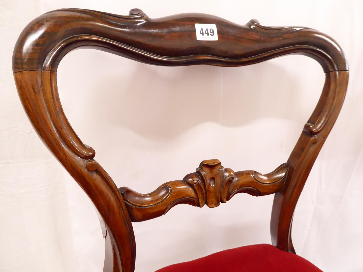 Pair victorian rosewood side chairs - Image 2 of 4