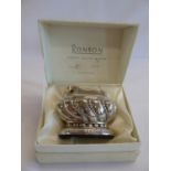 Silver plated Ronson 'Crown' table lighter in box