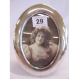 Oval silver photgraph frame - B'ham 1920 (for 5"x 3 1/2")
