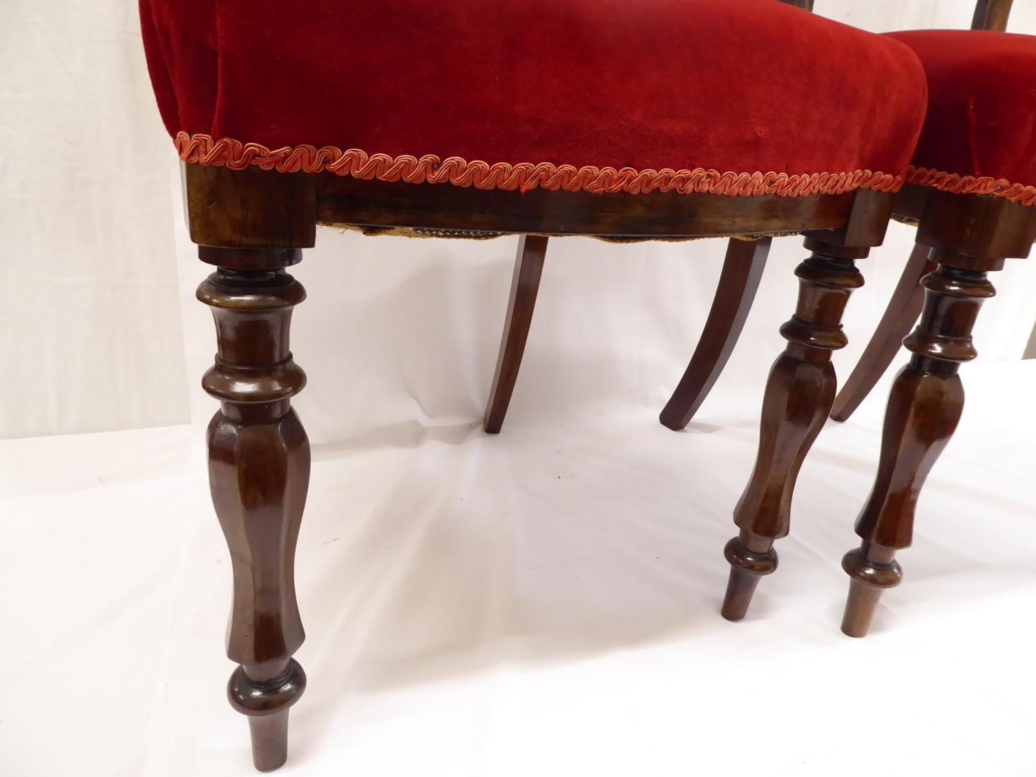 Pair victorian rosewood side chairs - Image 3 of 4