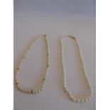 Pearl necklaces with gold clasps (2)