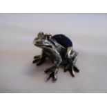 Silver frog pin cushion - London 1994