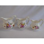 Royal Crown Derby Posies cream jugs (3)