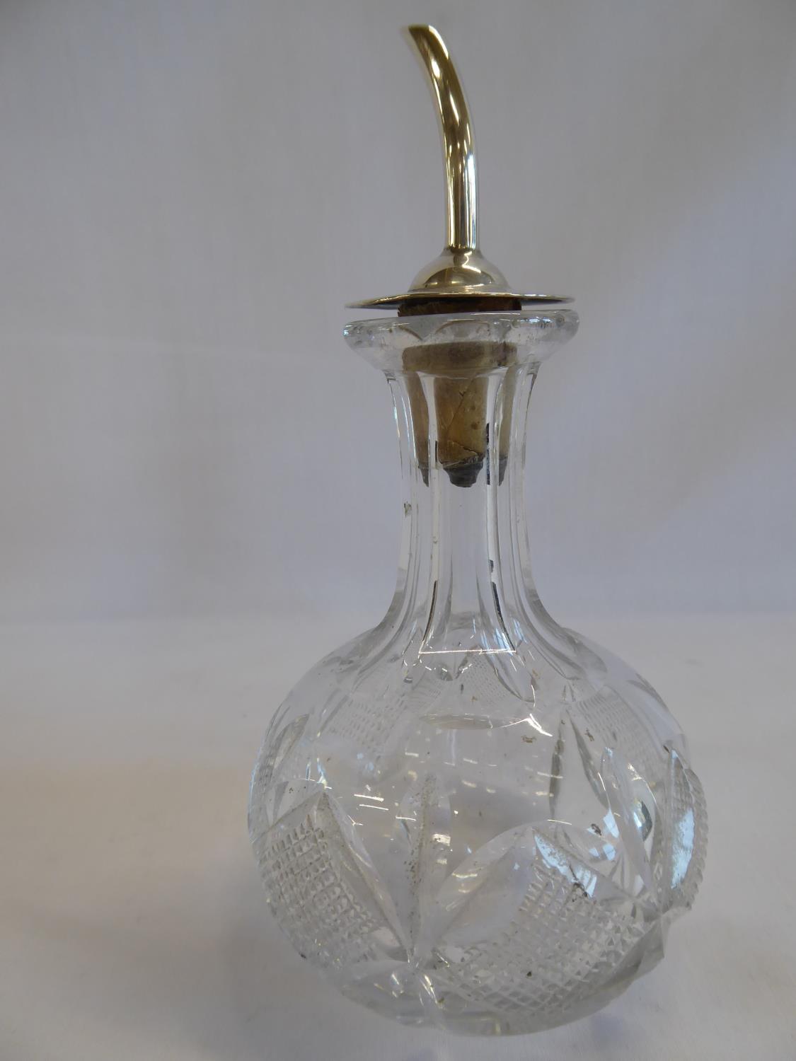 Silver spout cut glass Angostura bitters bottle - B'ham 1926 - Image 4 of 5