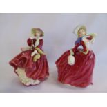 Royal Doulton ladies - 'Top o' the Hill' and 'Autumn Breezes' (2)