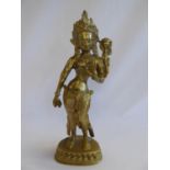 Brass Buddhist goddess Tara figure