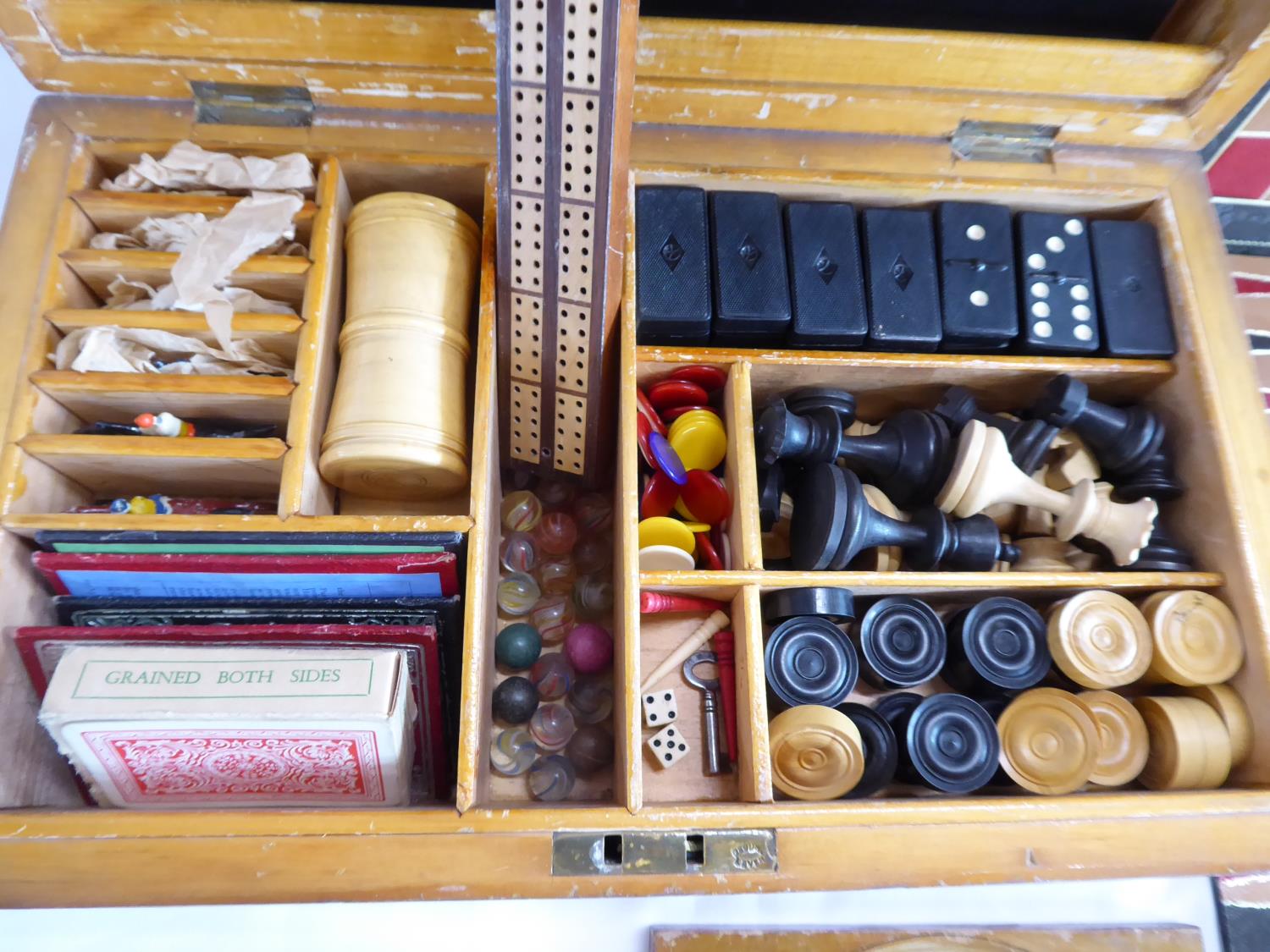 Early 20thC F H Ayres Ltd compendium of games in fitted wooden case - to include the steeplechase, - Image 5 of 6