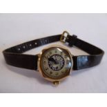 9ct gold cased wristwatch R.W.