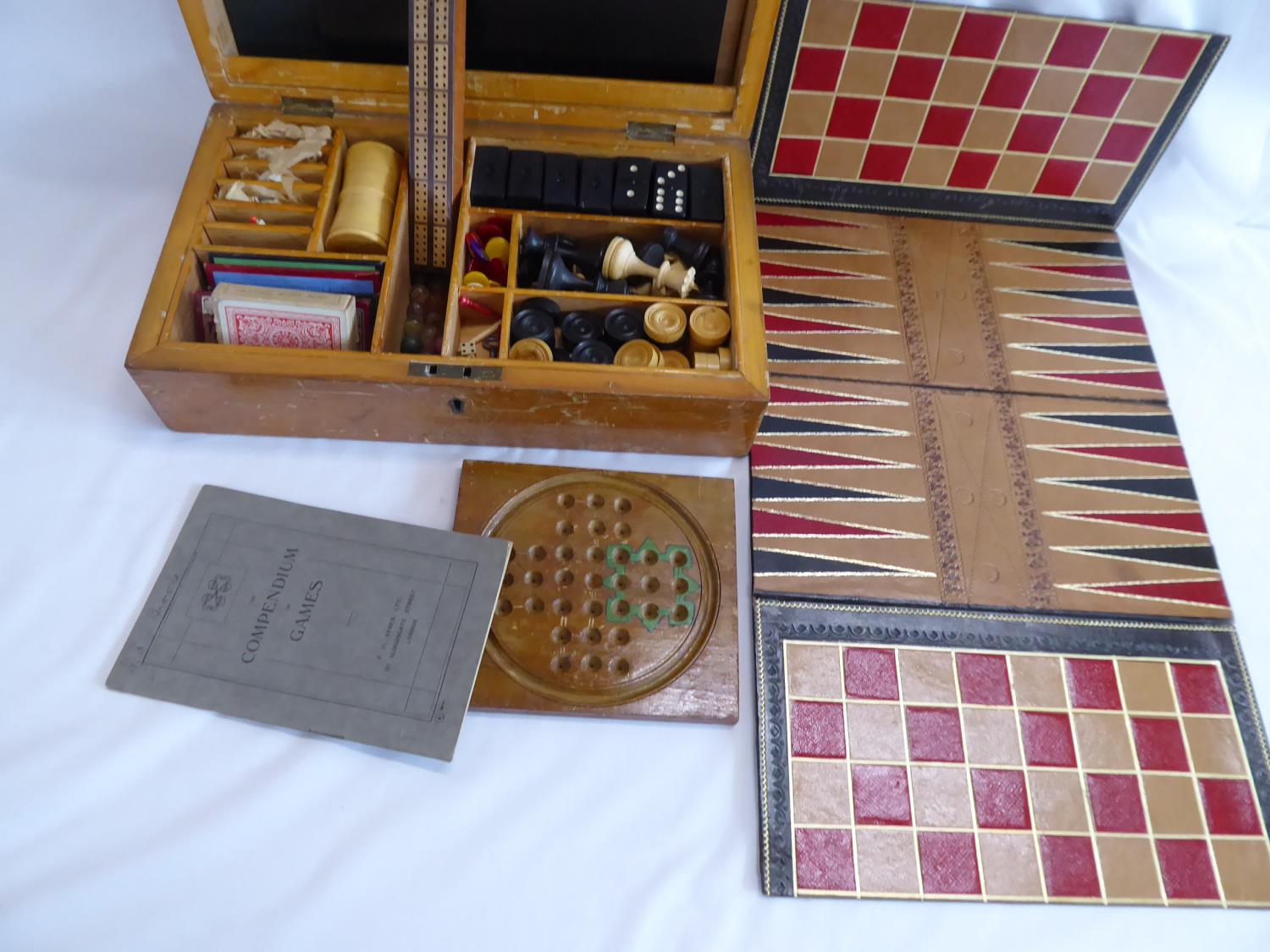 Early 20thC F H Ayres Ltd compendium of games in fitted wooden case - to include the steeplechase, - Image 4 of 6