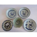 Oriental blue and white dishes (5)