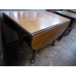 19thC mahogany pad foot drop leaf table