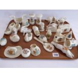 Crested Ware trinkets - pillar boxes, pig's trotter, hatching chicks etc.