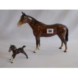 Beswick brown stallion and foal (2)
