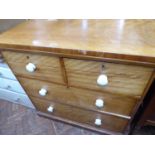 Victorian satin walnut 4 drawer chest