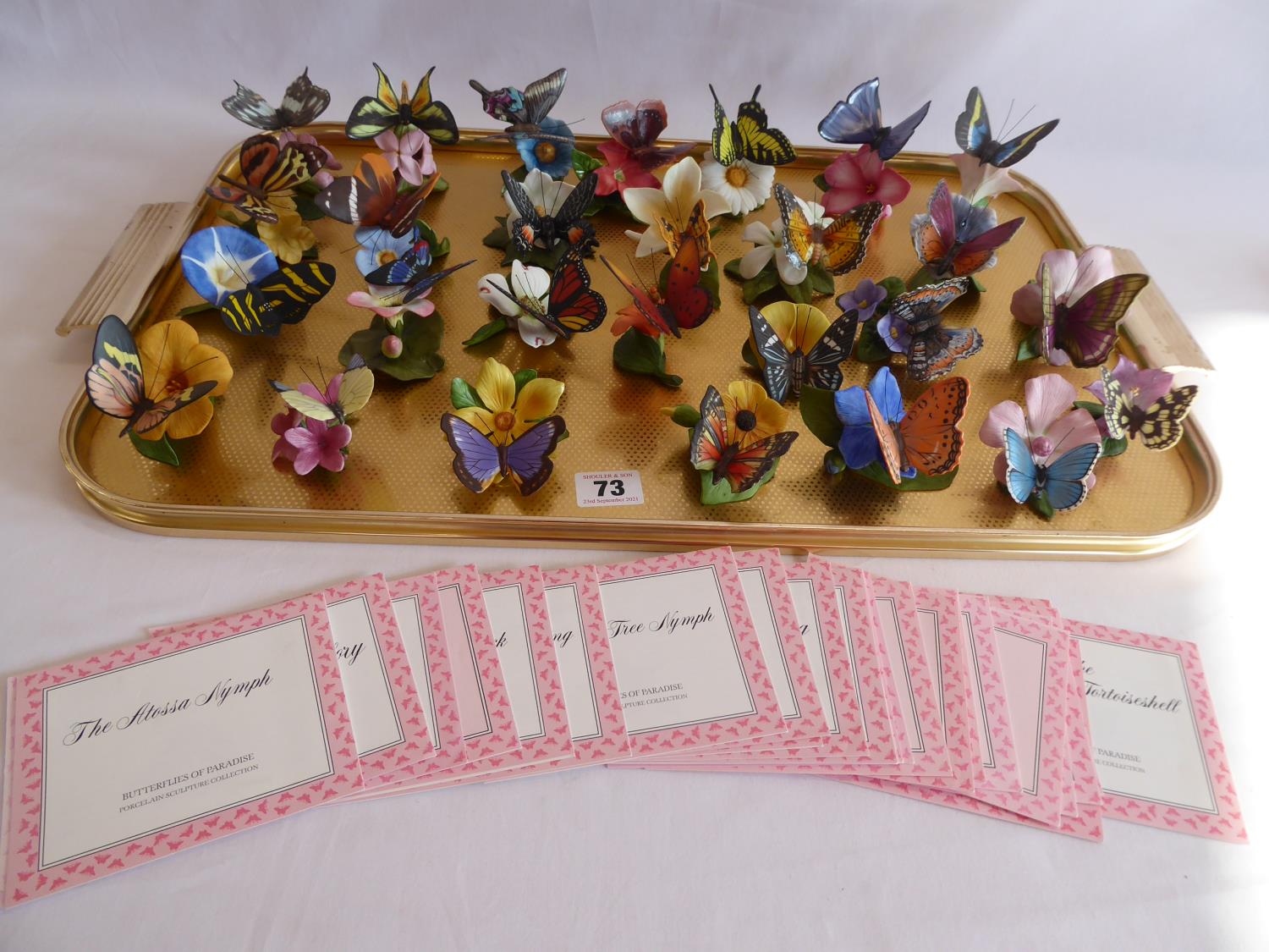 Franklin Mint porcelain butterflies of the world and paradise figures with certificates (27)