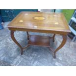 Edwardian inlaid marquetry top centre table