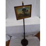 19thC mahogany picture frame pole screen