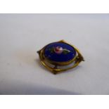 Charles Horner enamel metal brooch