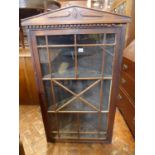19thC oak astragal glazed corner cabinet