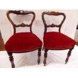 Pair victorian rosewood side chairs