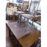 1940's oak draw-leaf table and 4 chairs