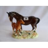 Beswick mare and foal group figure