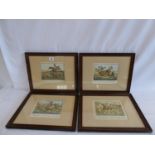 Set of 4 19thC humorous fox hunting prints